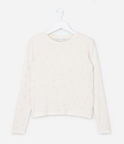 Casaco Infantil em Tricô com Aplicações Brilhantes – Tam 5 a 14 Anos