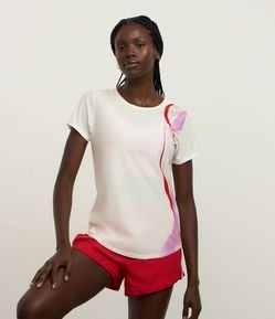 Camiseta Esportiva em Helanca com Estampa de Ondas Verticais