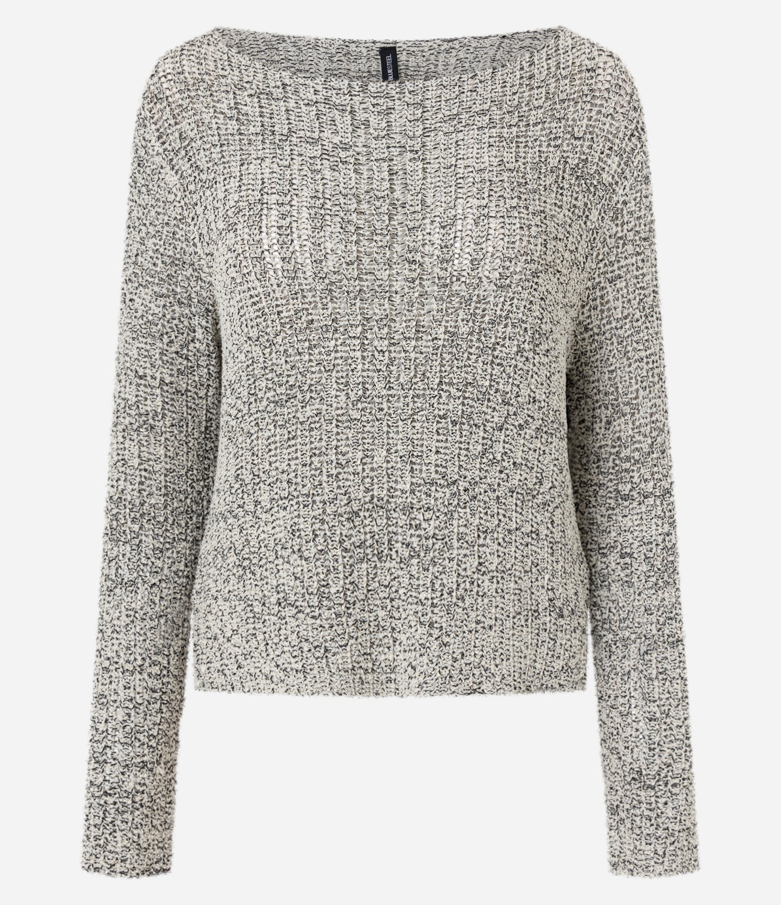 Blusa em Tricô Retilíneo com Textura Furadinha Cinza 4