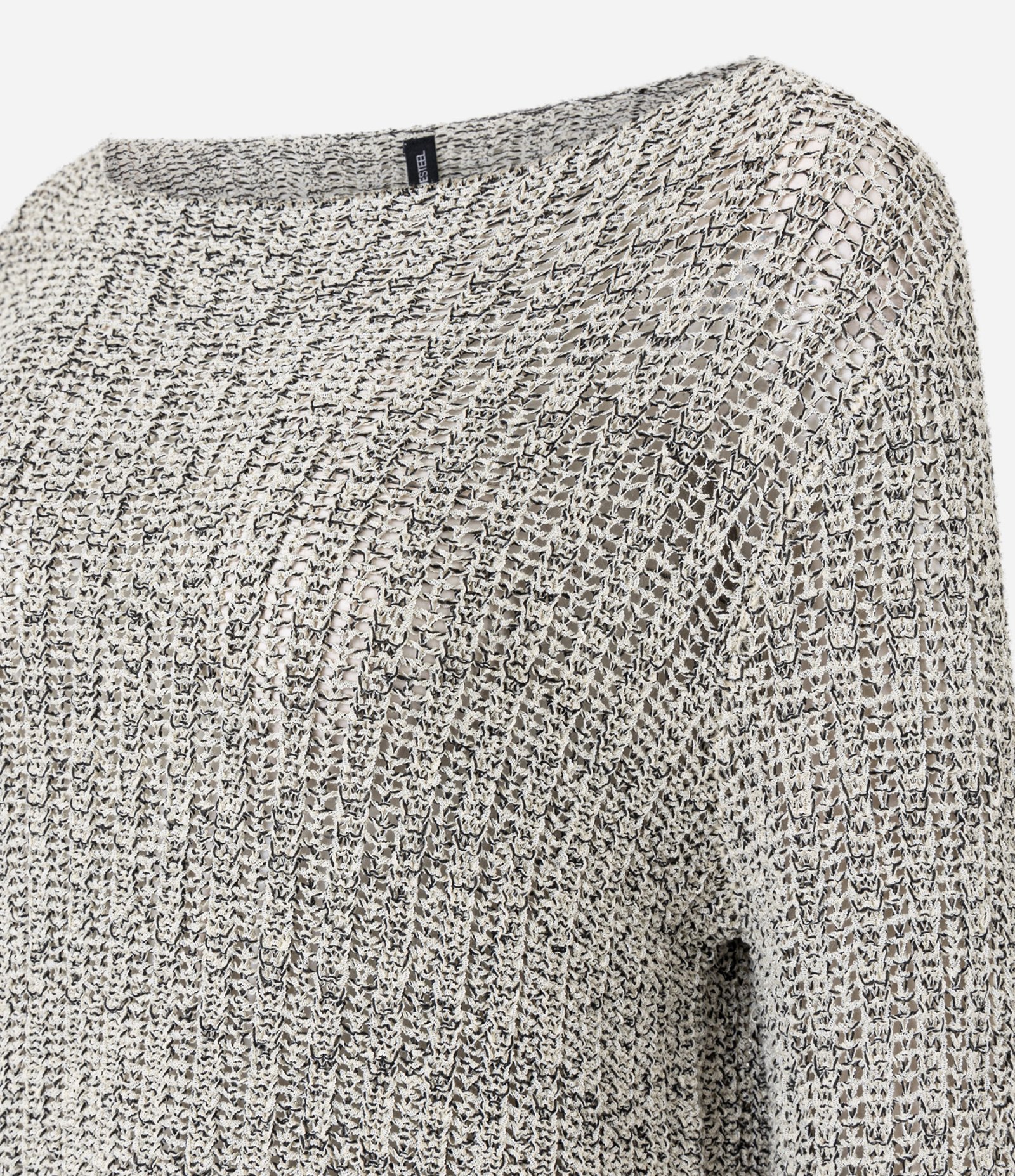 Blusa em Tricô Retilíneo com Textura Furadinha Cinza 5