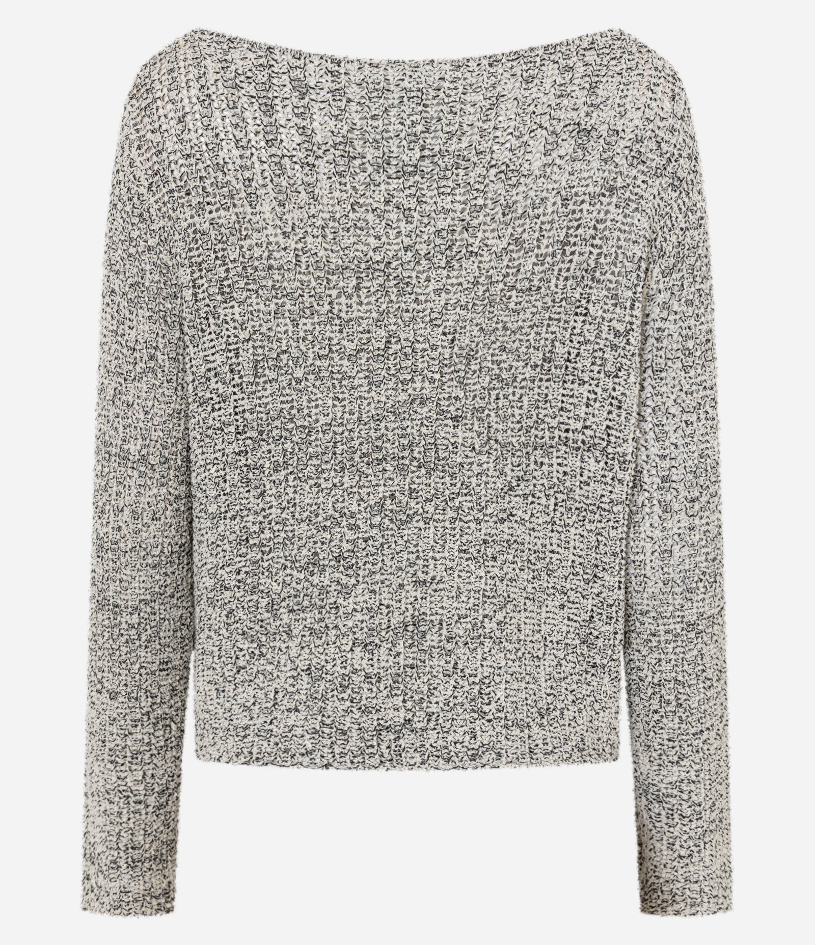 Blusa em Tricô Retilíneo com Textura Furadinha Cinza 6