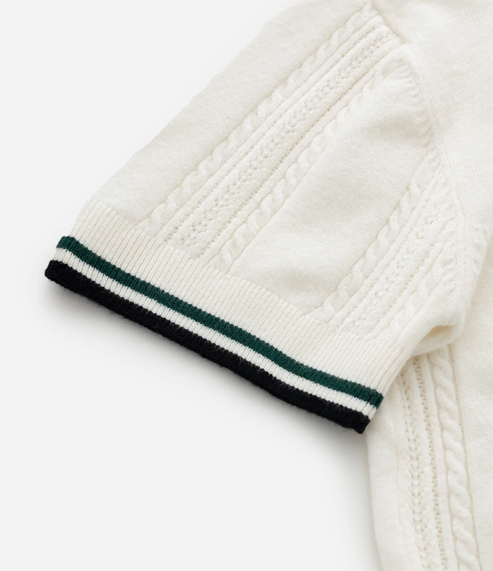 Blusa Infantil em Efeito Tricô com Gola Polo e Listras Contrastantes – Tam 5 a 14 Anos Off White 6