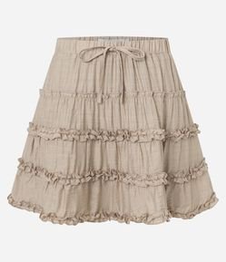 Saia Godê Curta em Viscose com Amarração