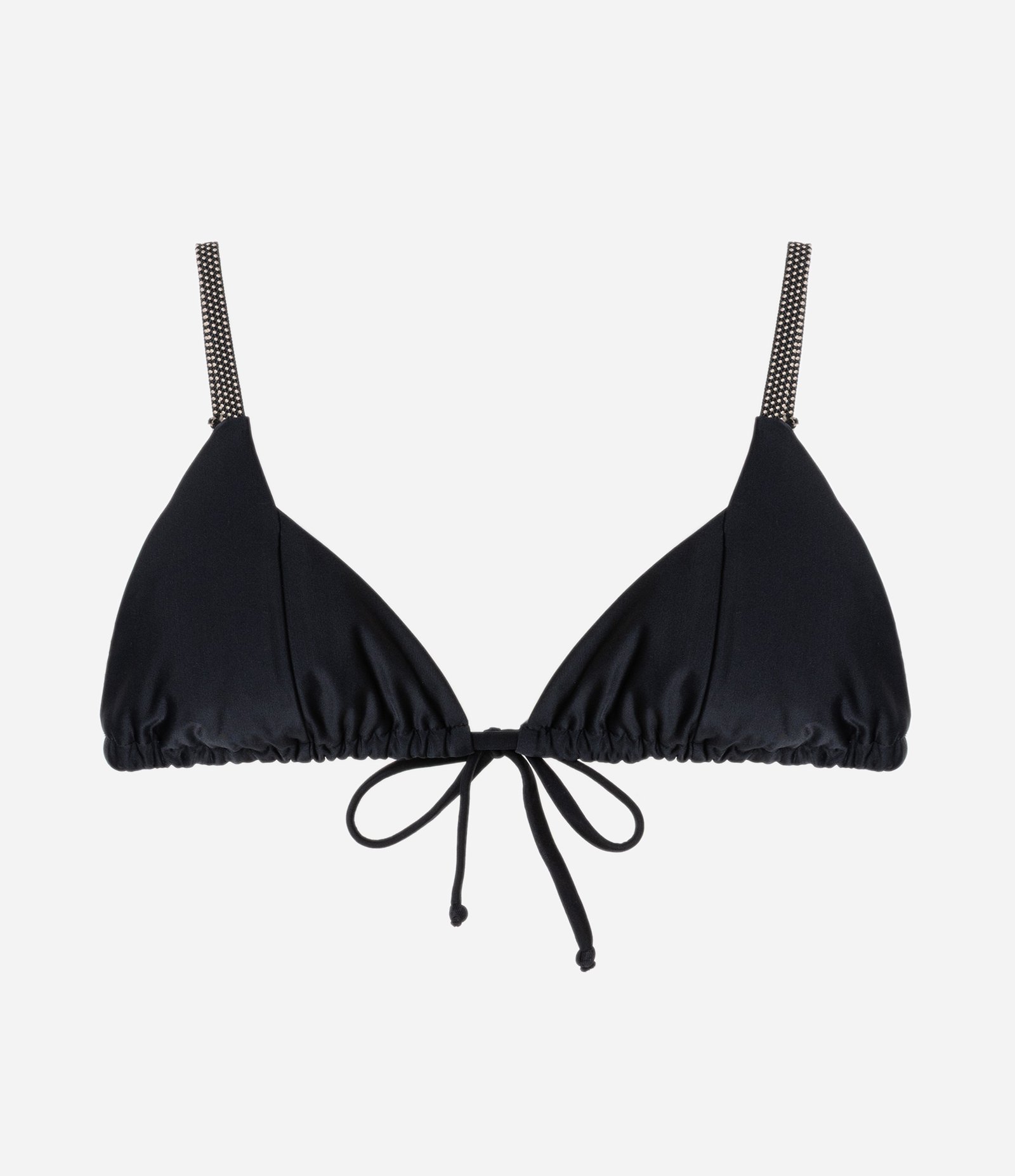 Biquíni Top Cortininha em Microfibra com Alça Elástica Contrastante Preto 5