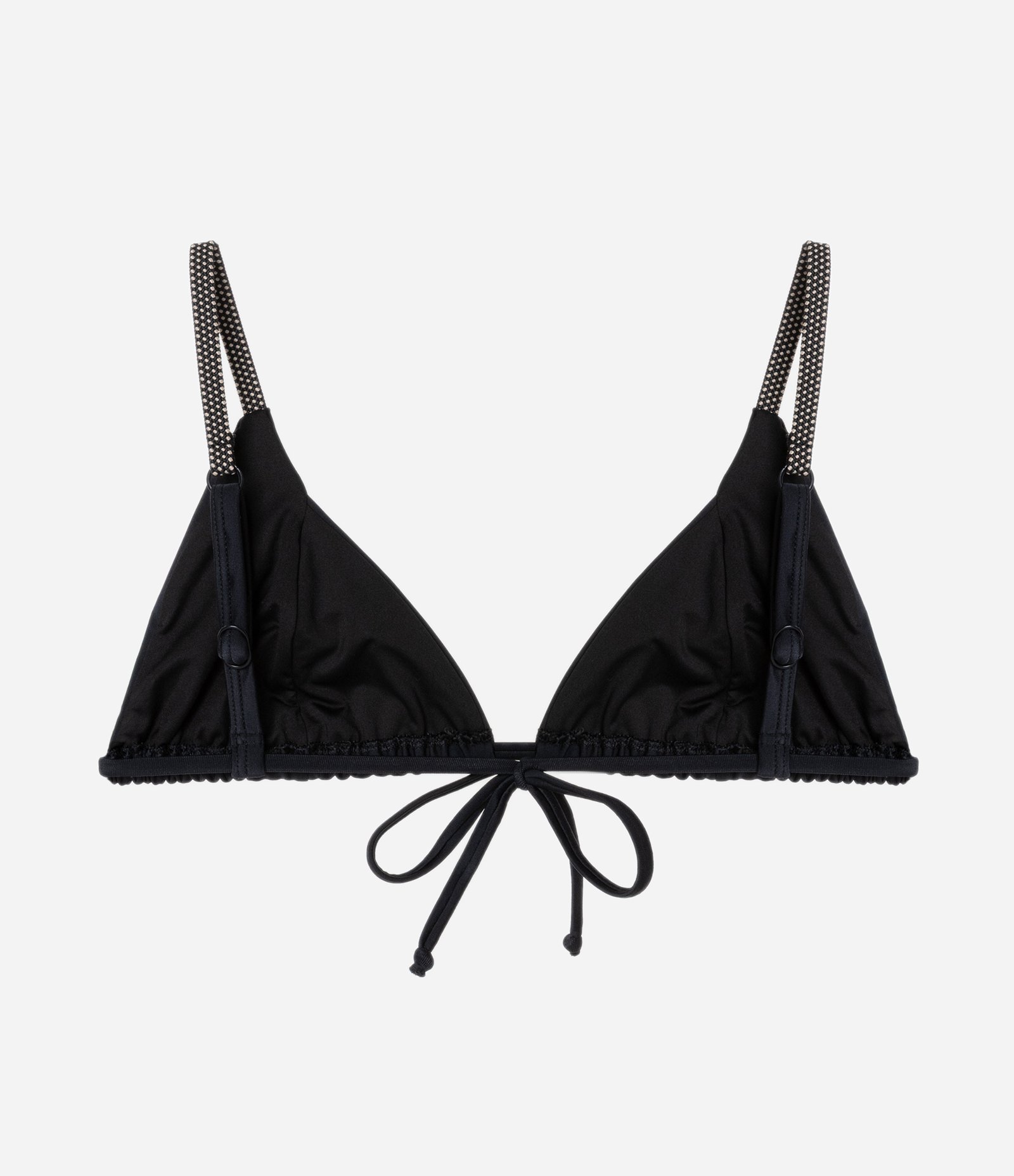 Biquíni Top Cortininha em Microfibra com Alça Elástica Contrastante Preto 6