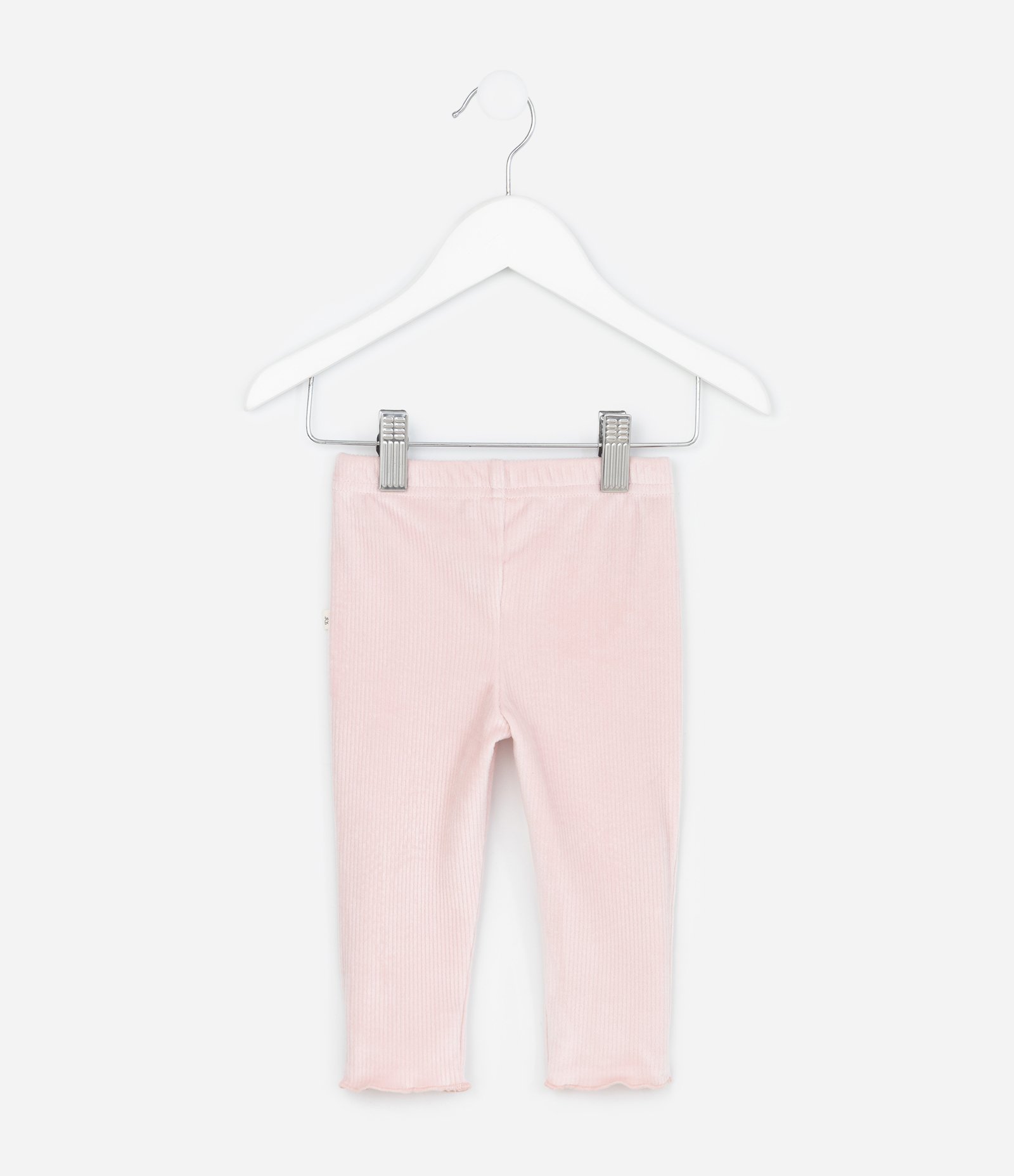Calça Infantil em Veludo Cotelê com Lacinho e Barra Picot - Tam RN a 18 Meses Rosa 3