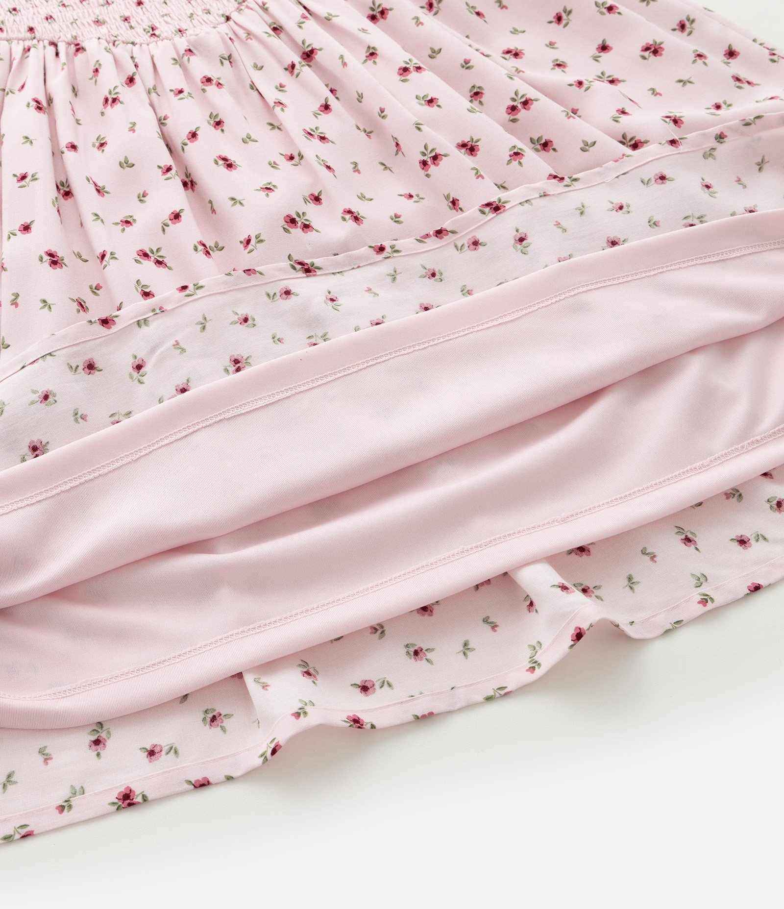 Vestido Infantil Floral com Lastex e Manga Bufante – Tam 5 a 14 Anos Rosa Claro 5