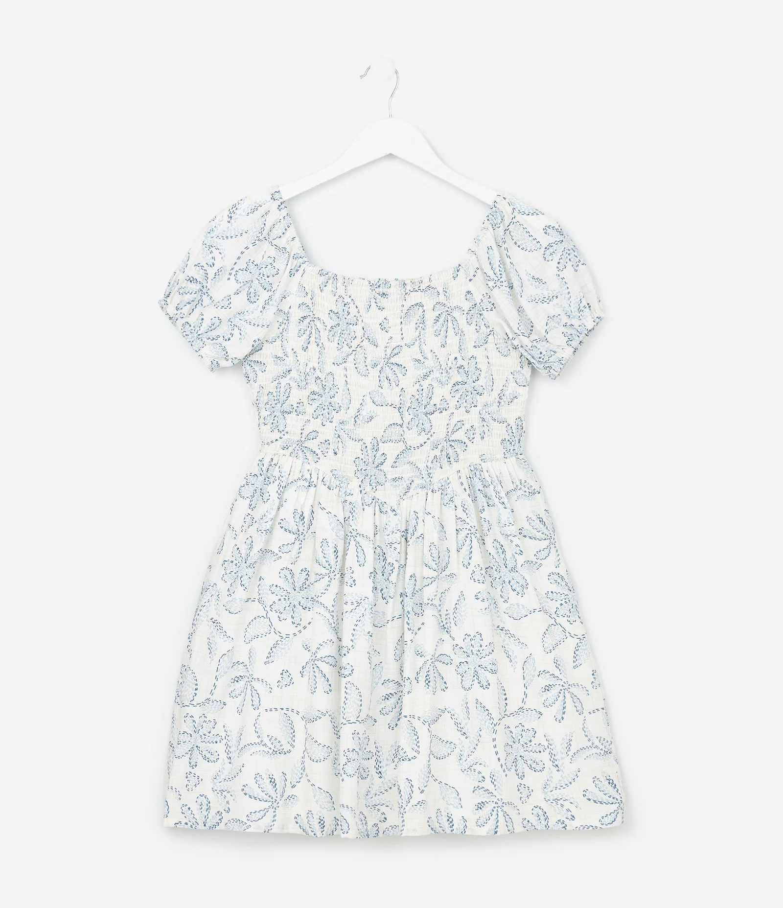 Vestido Infantil em Viscose com Manga Bufante – Tam 5 a 14 Anos Branco 2