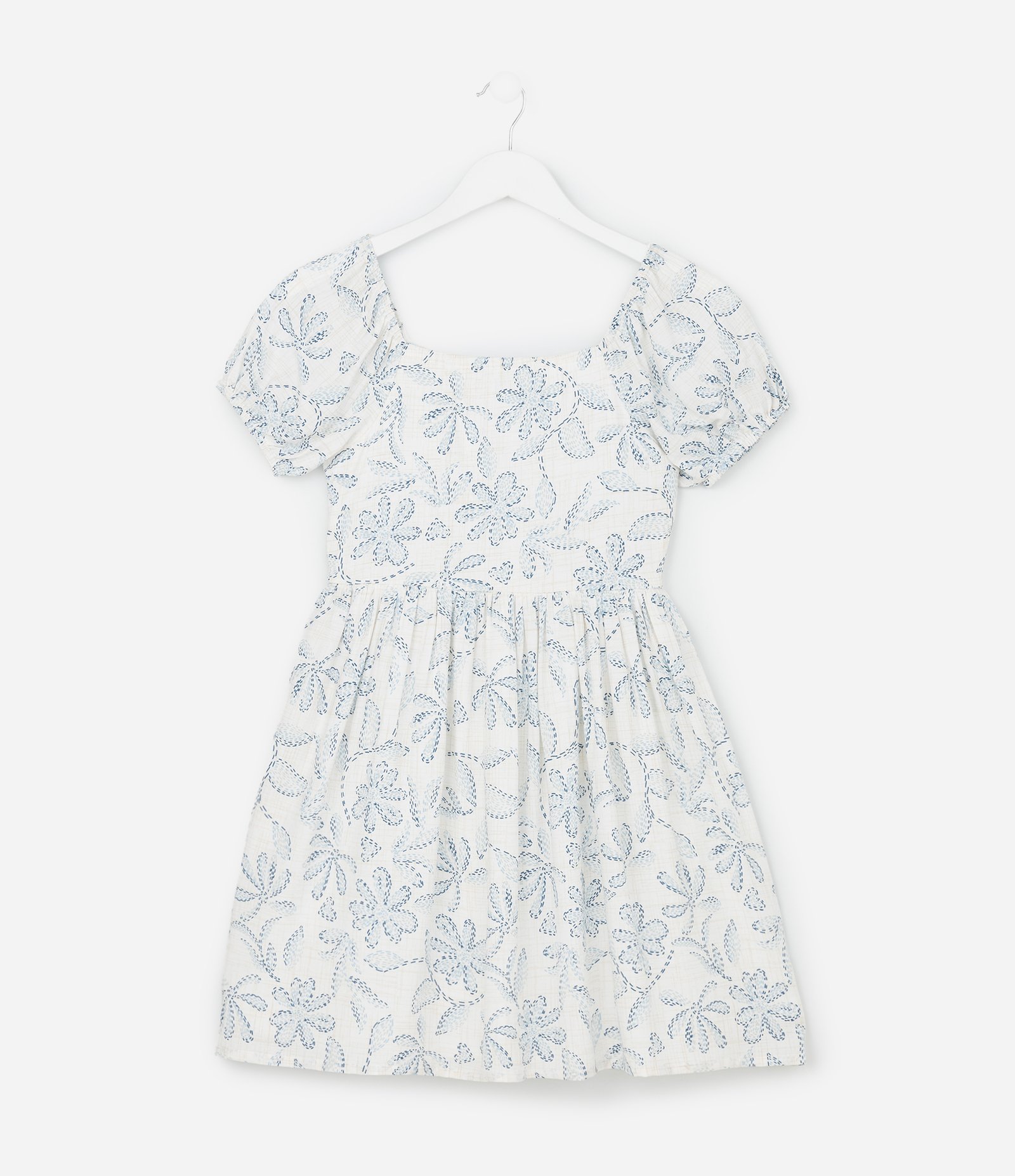 Vestido Infantil em Viscose com Manga Bufante – Tam 5 a 14 Anos Branco 3