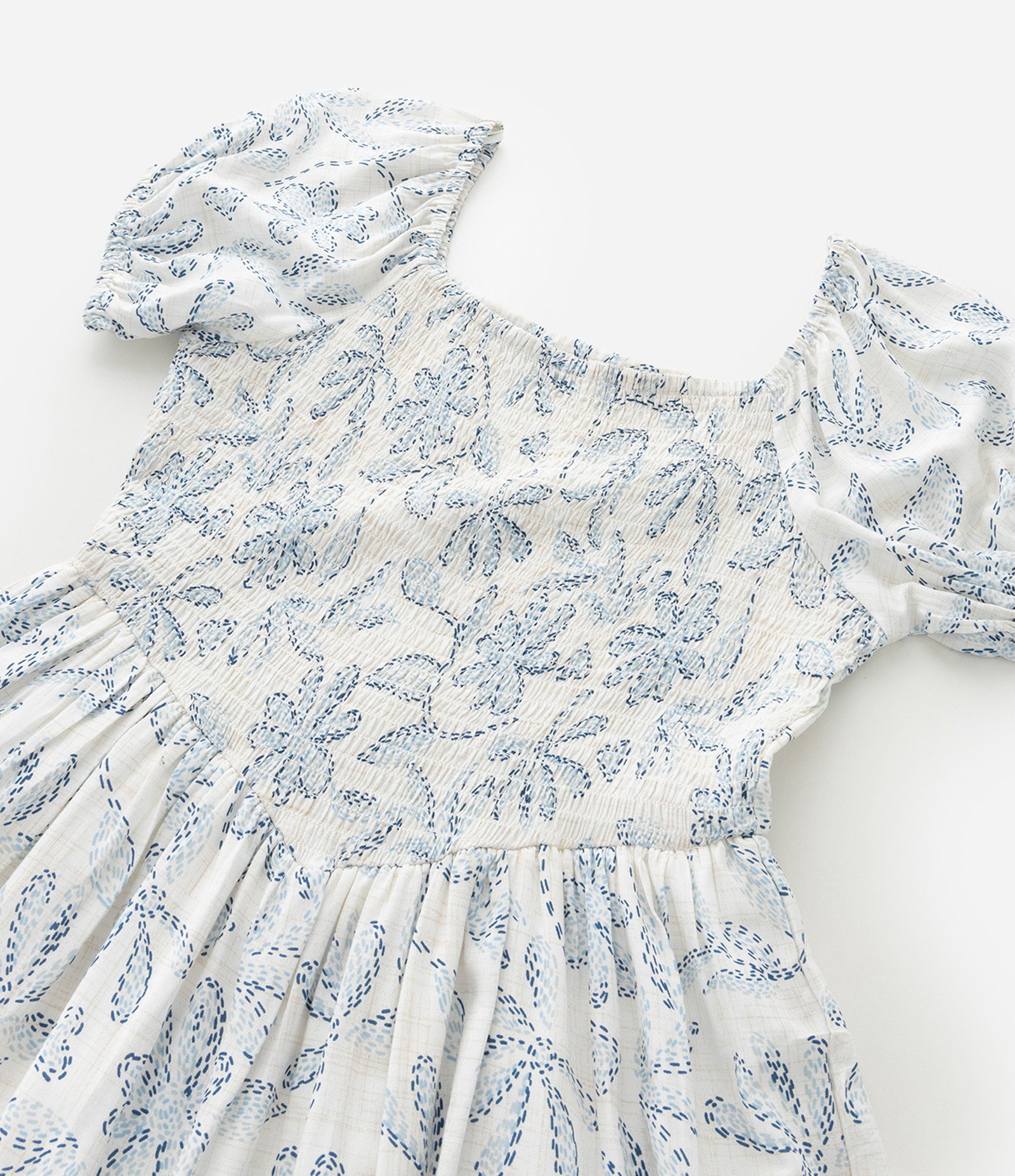 Vestido Infantil em Viscose com Manga Bufante – Tam 5 a 14 Anos Branco 8