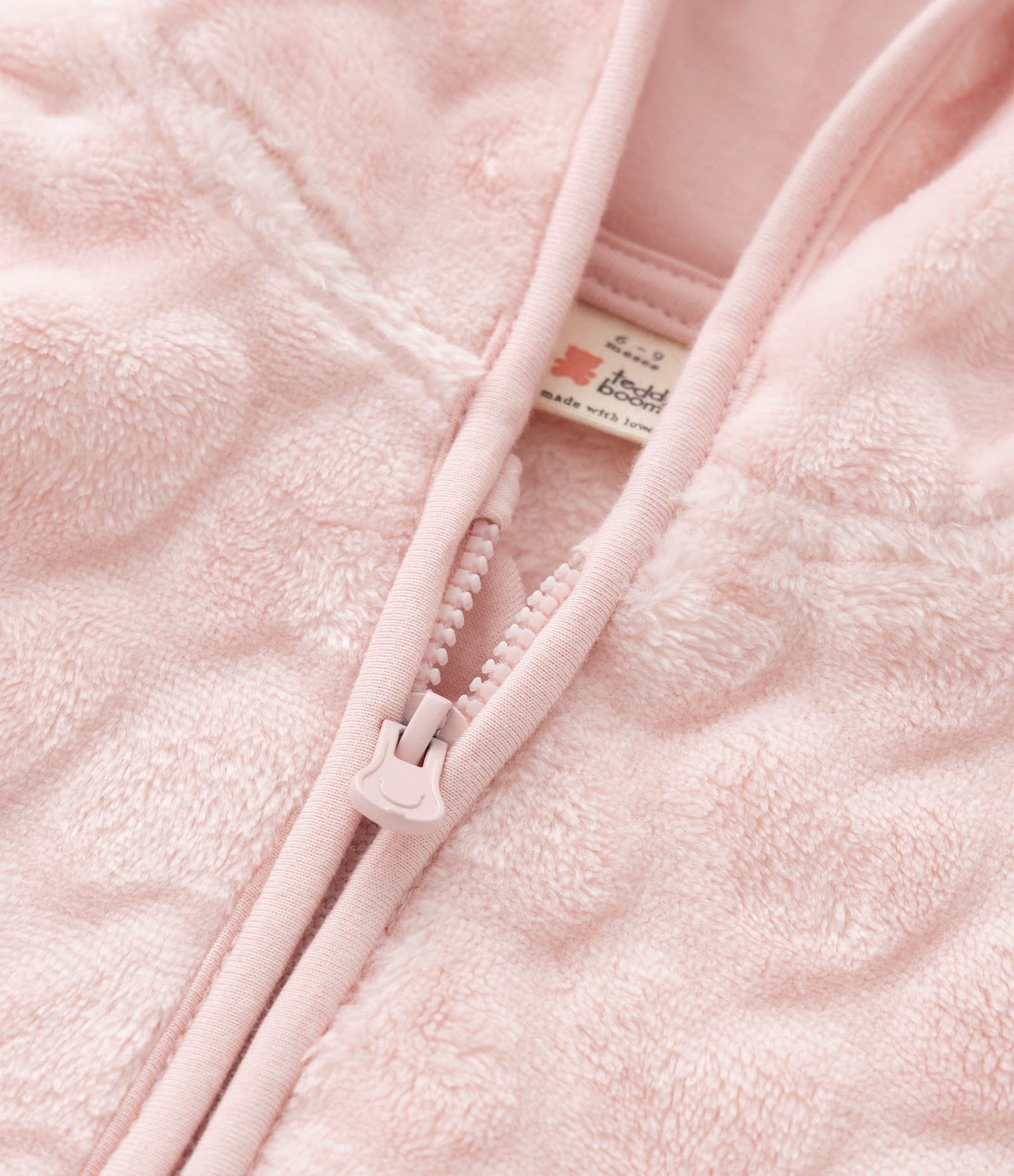 Conjunto Infantil em Fleece Texturizado com Jaqueta e Calça – Tam 0 a 18 Meses Rosa Claro 8