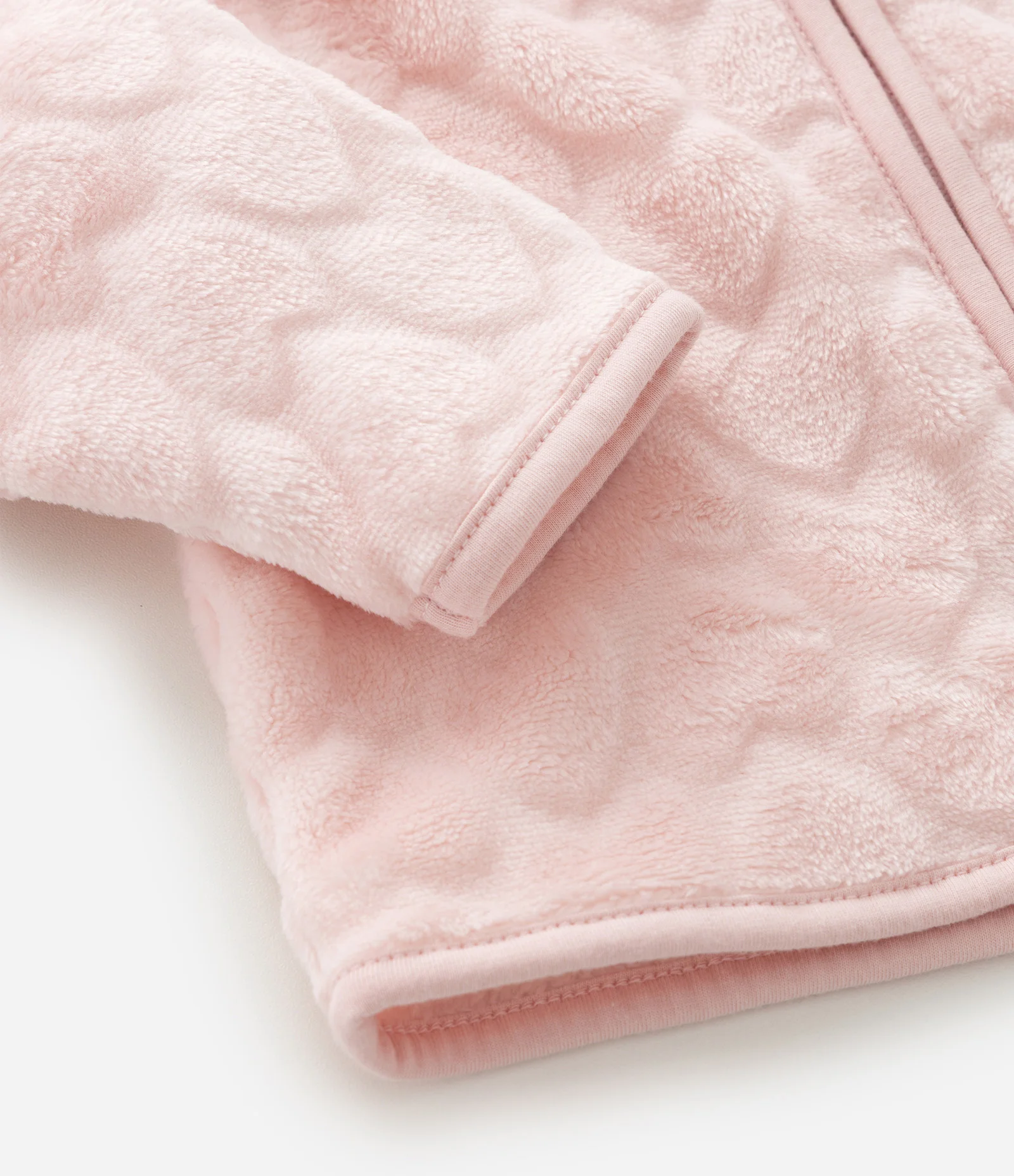 Conjunto Infantil em Fleece Texturizado com Jaqueta e Calça – Tam 0 a 18 Meses Rosa Claro 9