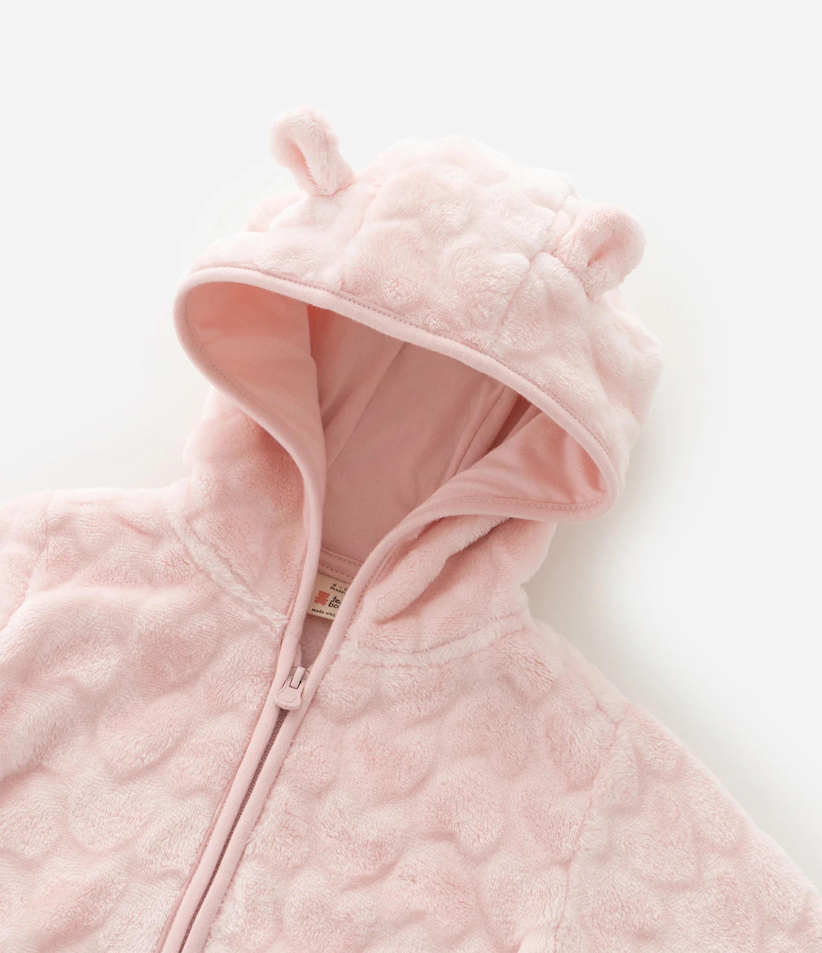 Conjunto Infantil em Fleece Texturizado com Jaqueta e Calça – Tam 0 a 18 Meses Rosa Claro 13