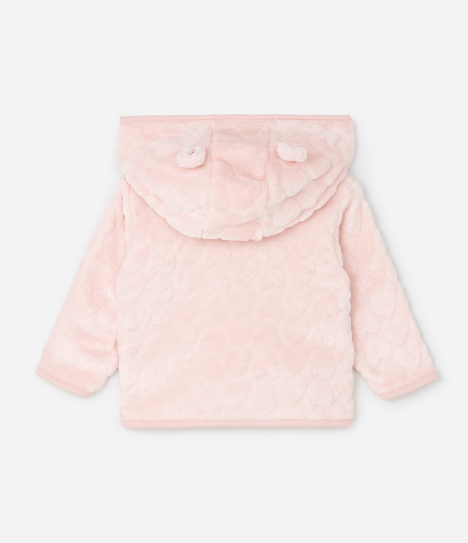 Conjunto Infantil em Fleece Texturizado com Jaqueta e Calça – Tam 0 a 18 Meses Rosa Claro 3