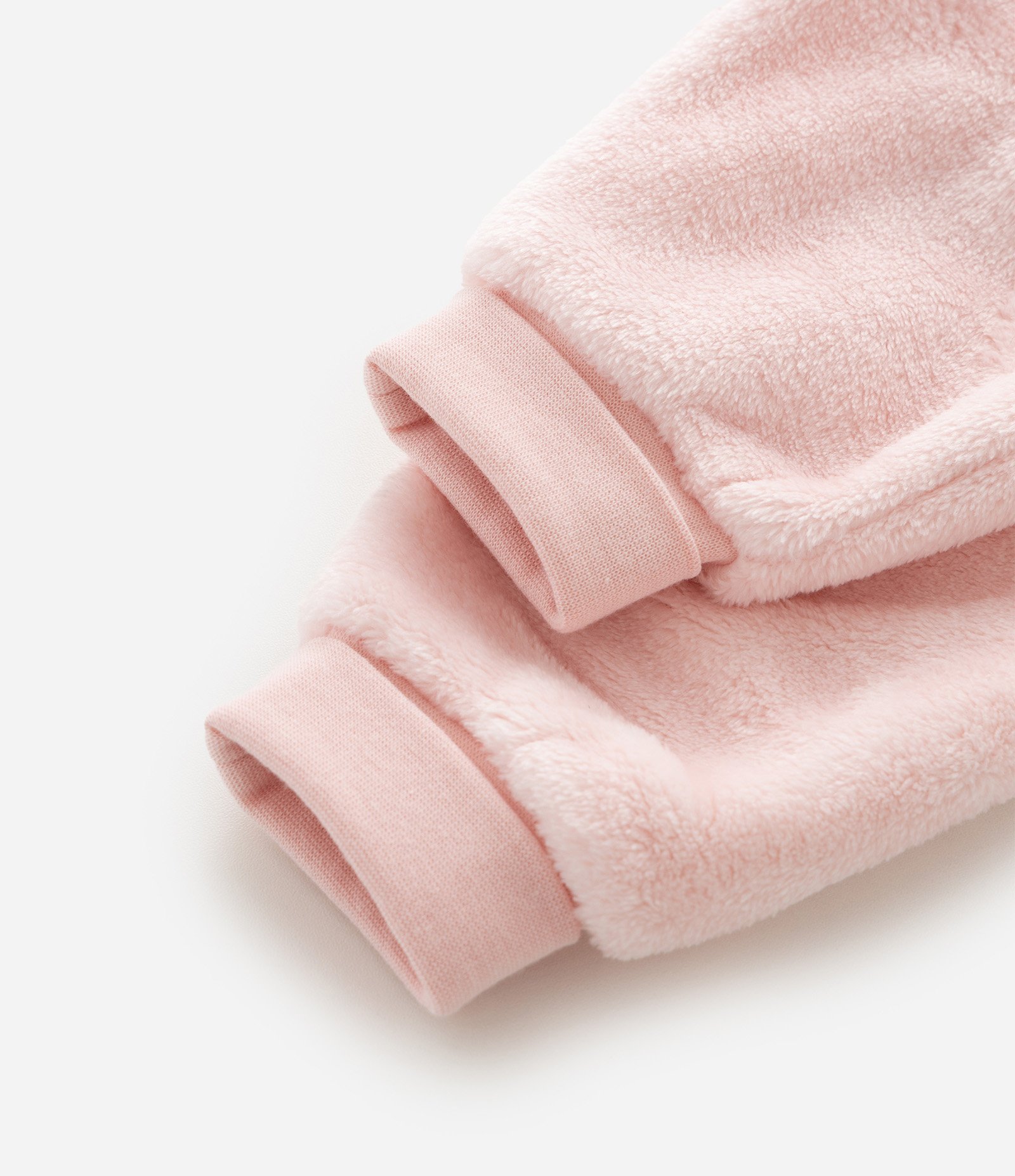 Conjunto Infantil em Fleece Texturizado com Jaqueta e Calça – Tam 0 a 18 Meses Rosa Claro 6