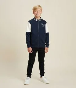 Casaco Infantil em Helanca com Bordado Nautic Club – Tam 5 a 14 Anos