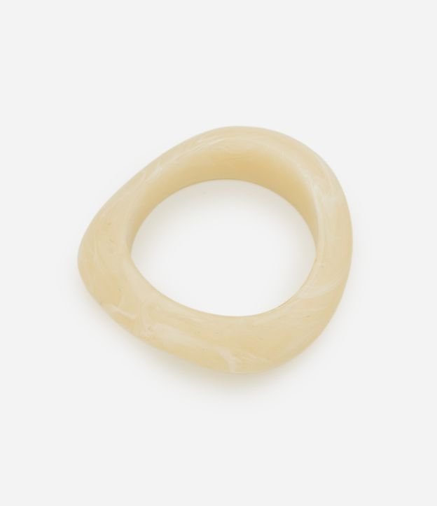 Bracelete Rígido em Resinga com Forma Orgânica Marmorizada