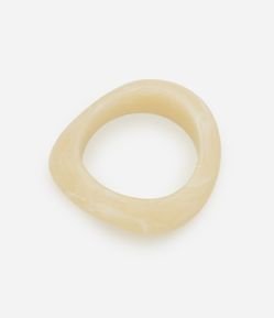 Bracelete Rígido em Resina com Forma Orgânica Marmorizada