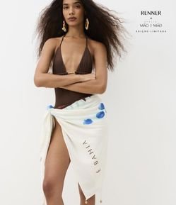 Canga em Viscose com Estampa de Búzios