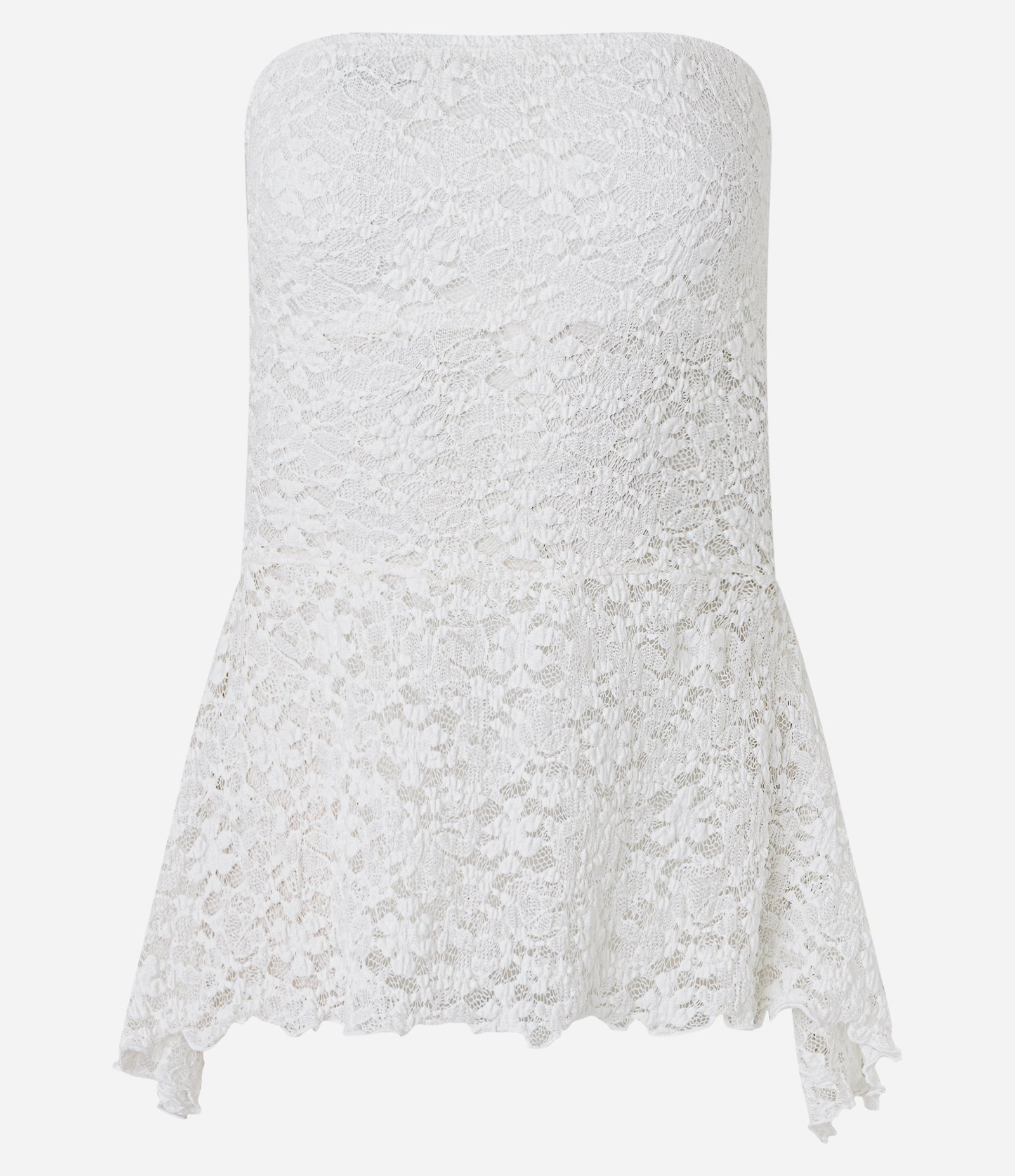 Blusa Tomara que Caia em Renda com Pontas Diferenciadas Branco 5