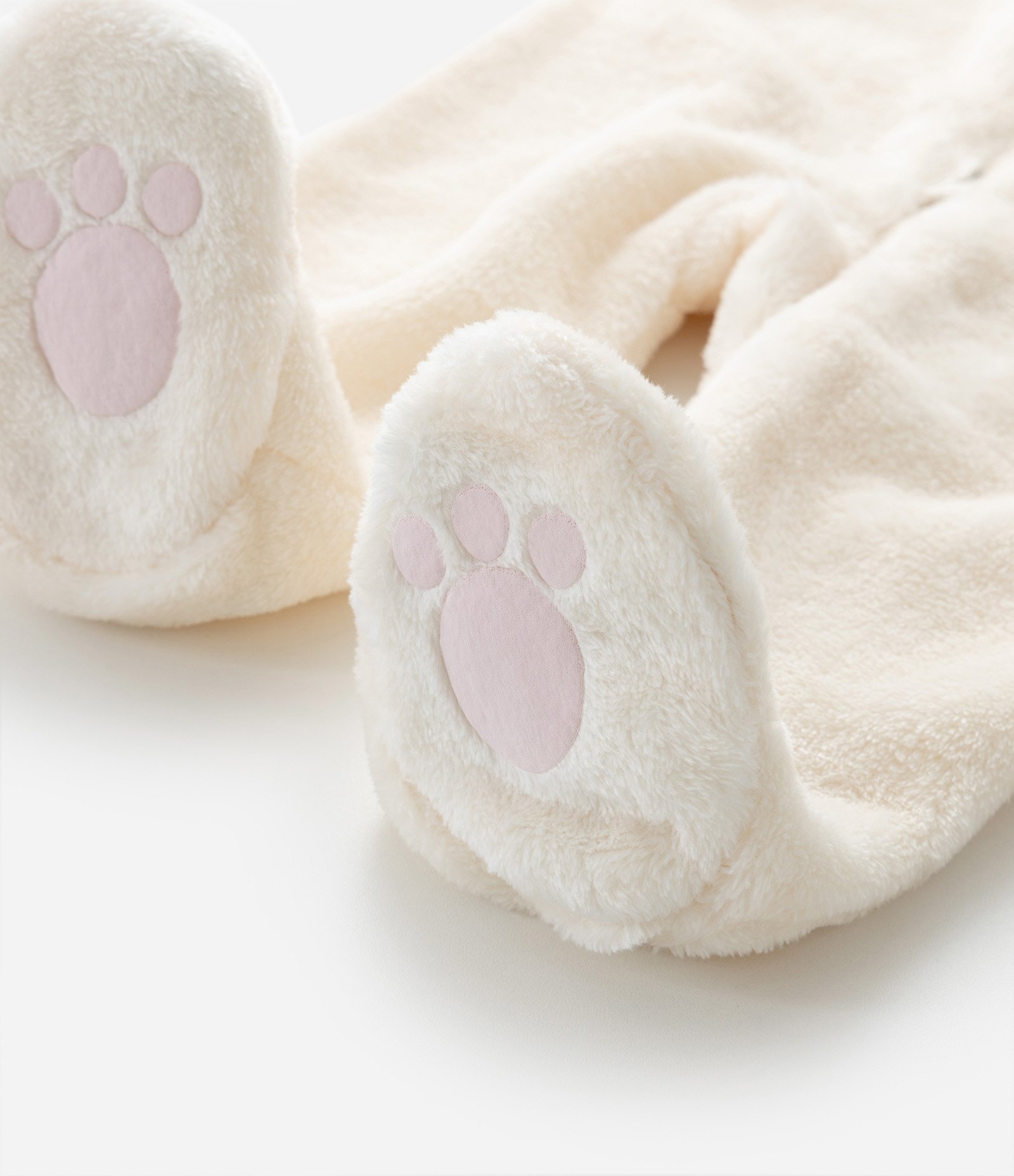 Macacão Infantil com Capuz Bordado de Gatinha – Tam 0 a 18 Meses Off White 6