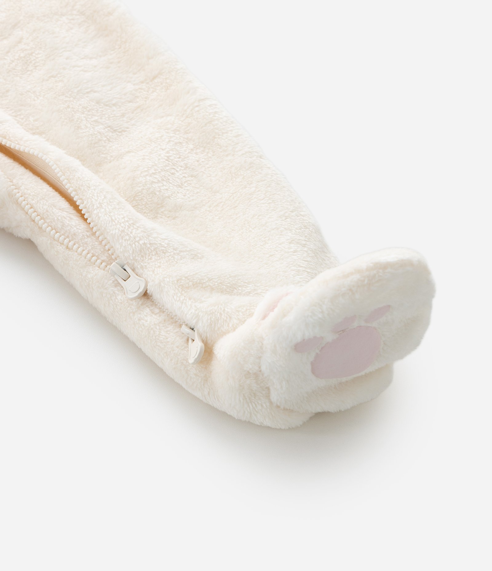 Macacão Infantil com Capuz Bordado de Gatinha – Tam 0 a 18 Meses Off White 7