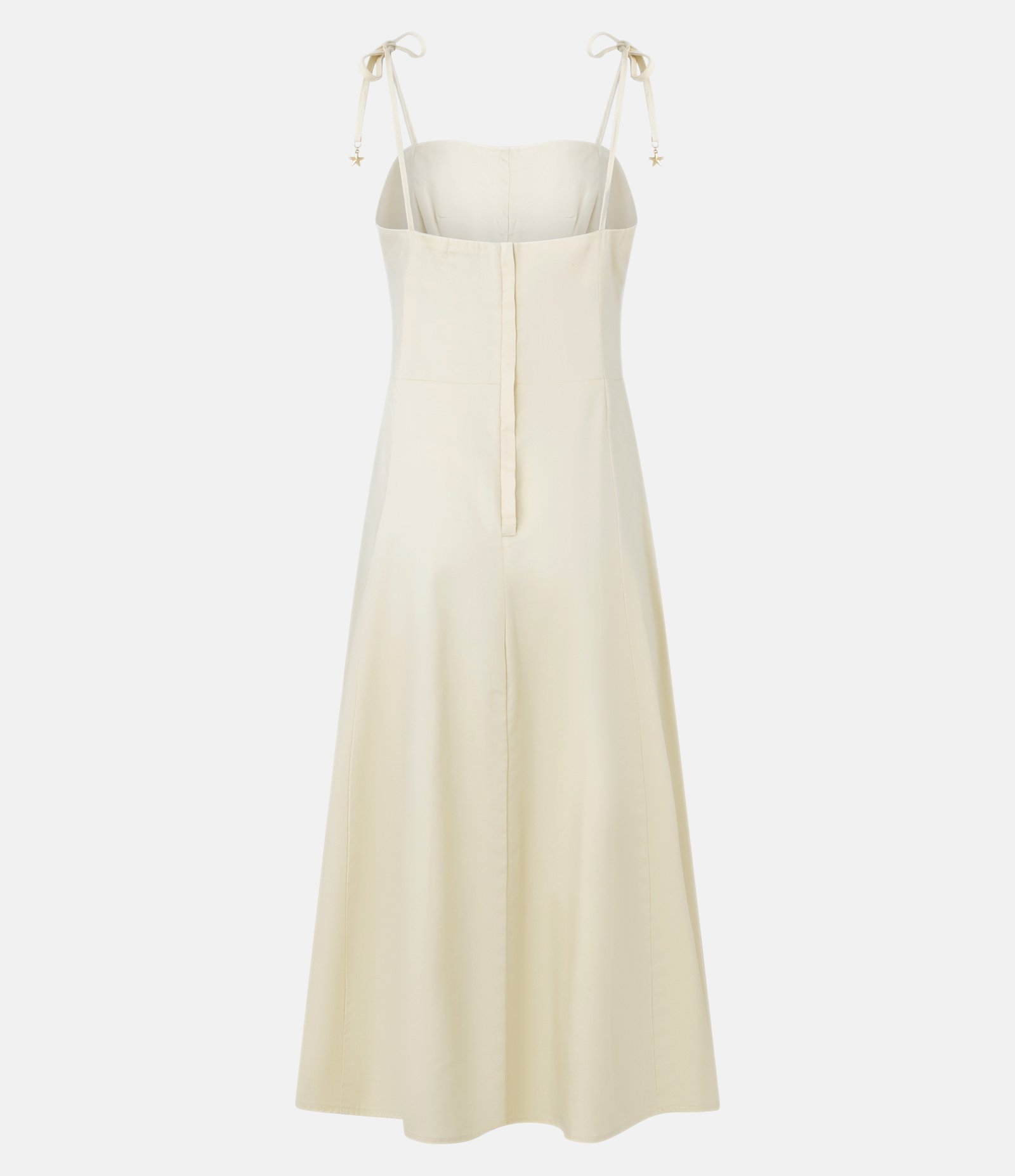 Vestido Midi em Sarja com Alça Fina e Busto Recortado Amarelo Claro 6