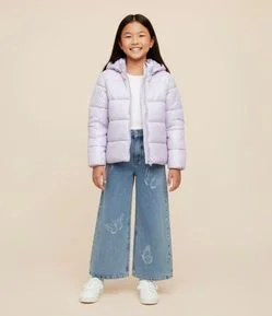 Jaqueta Infantil Puffer com Ondas Holográficas – Tam 5 a 14 Anos