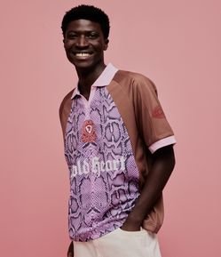 Camisa Boxy Esportiva em Microfibra com Estampa Animal Print