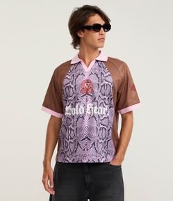 Camisa Boxy Esportiva em Microfibra com Estampa Animal Print