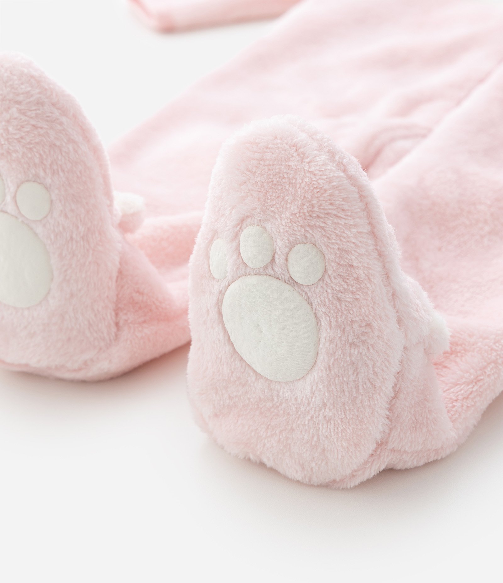 Macacão Infantil com Capuz Bordado de Gatinha – Tam 0 a 18 Meses Rosa Claro 6