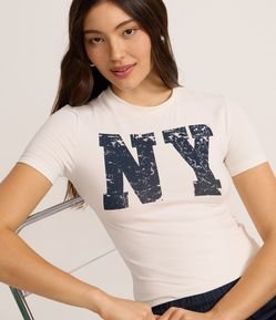 Camiseta New T-shirt em Algodão com Estampa NY