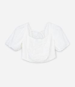 Blusa Cropped em Laise com Aviamentos Curve & Plus Size