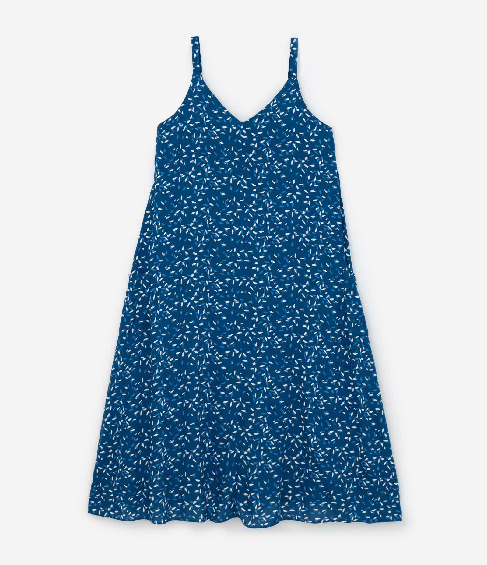 Vestido Longo com Estampa de Sementes Curve & Plus Azul 2