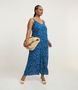 Vestido Longo com Estampa de Sementes Curve & Plus