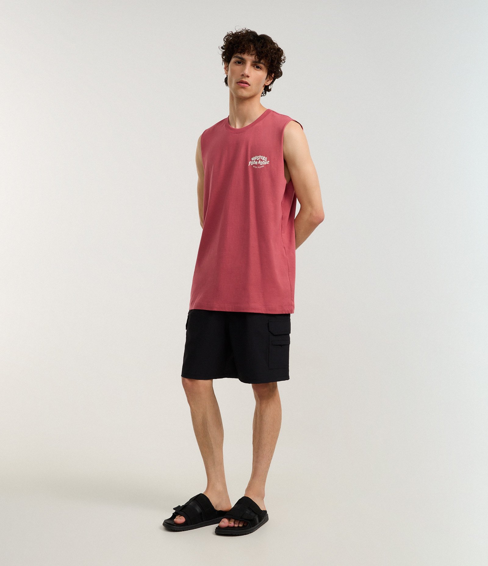 Regata Comfort em Algodão com Estampa Lettering Whispers From Above Rosa 2