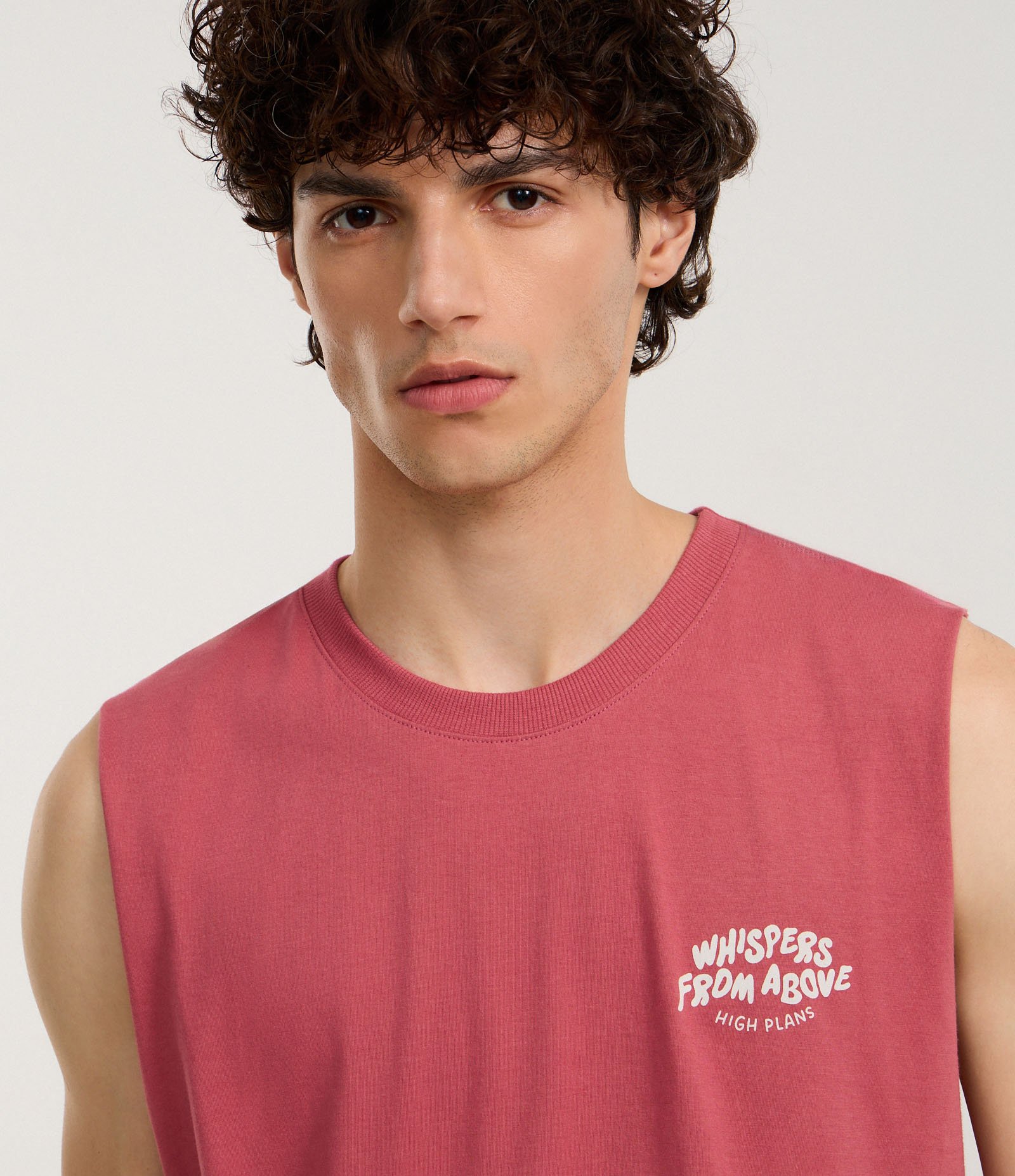 Regata Comfort em Algodão com Estampa Lettering Whispers From Above Rosa 4