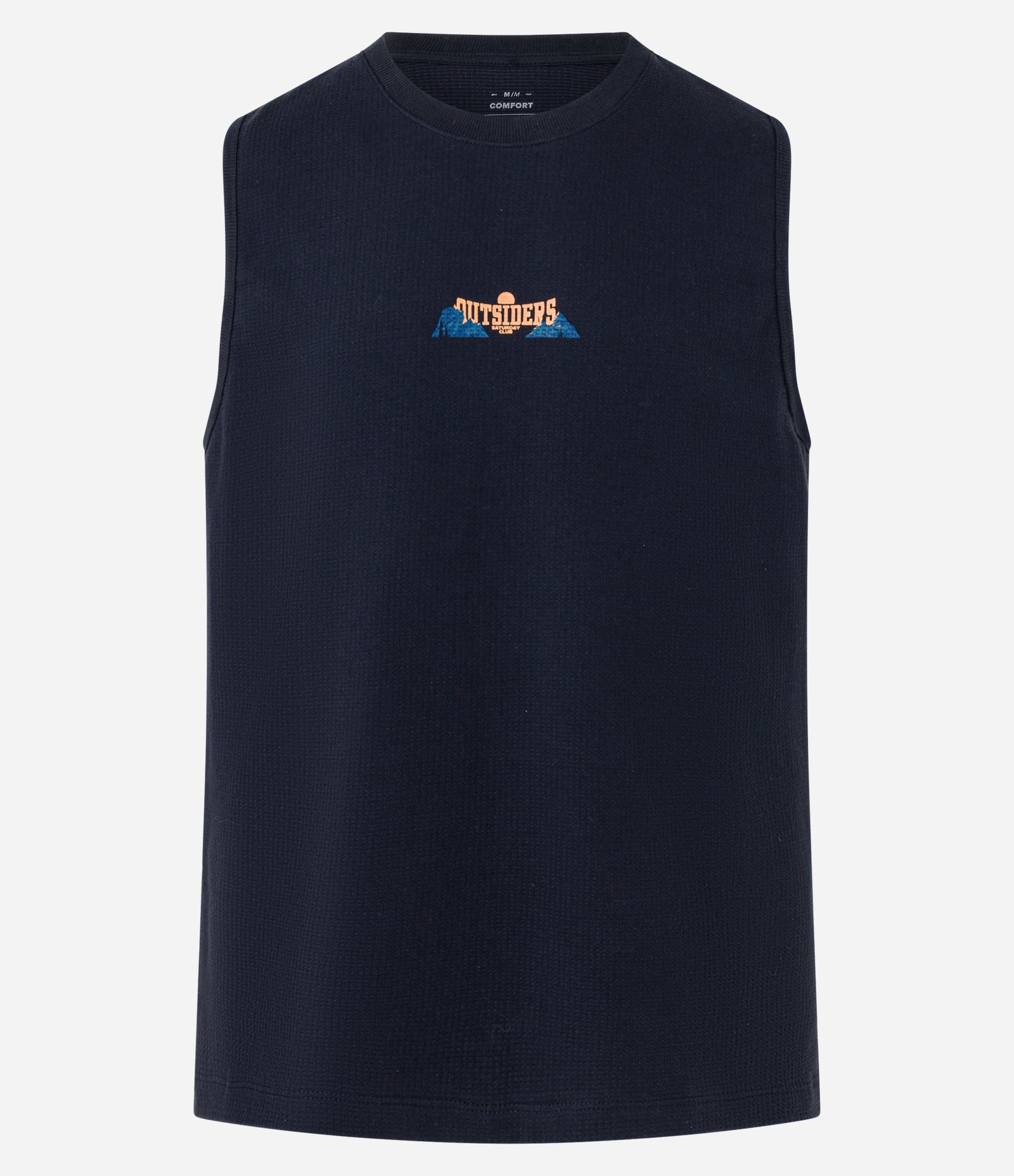 Regata Comfort em Algodão com Estampa Lettering  Outsiders Texturizada Preto 4