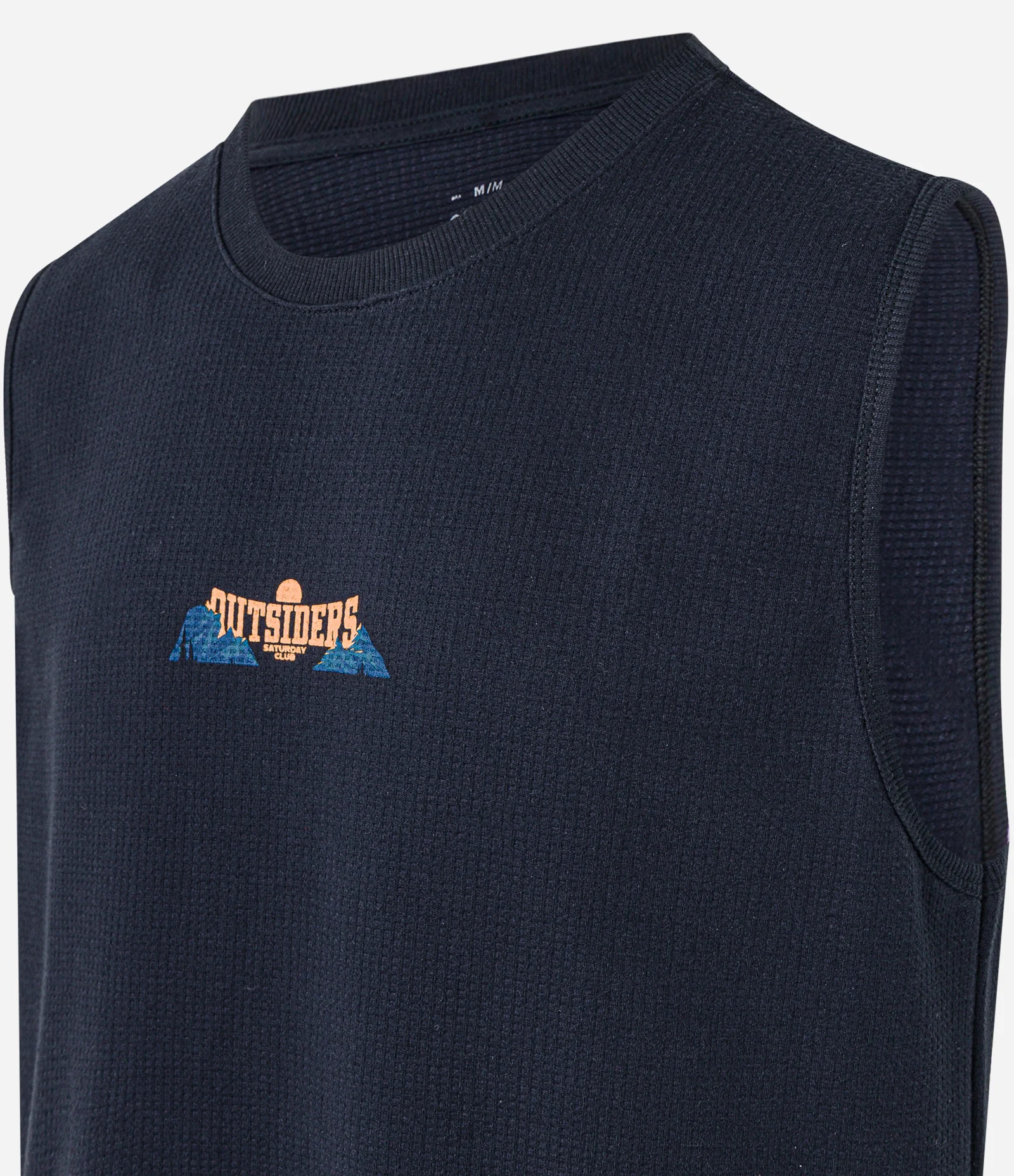 Regata Comfort em Algodão com Estampa Lettering  Outsiders Texturizada Preto 5