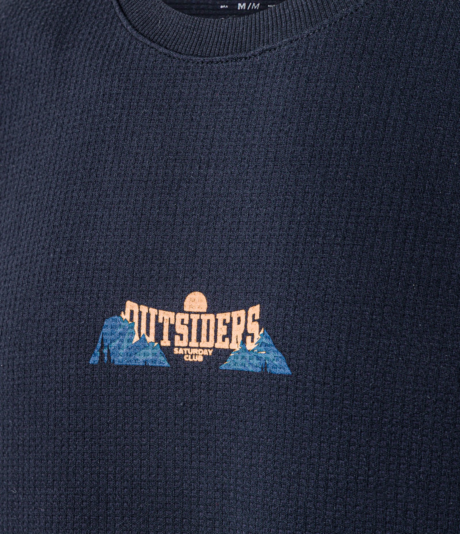 Regata Comfort em Algodão com Estampa Lettering  Outsiders Texturizada Preto 6