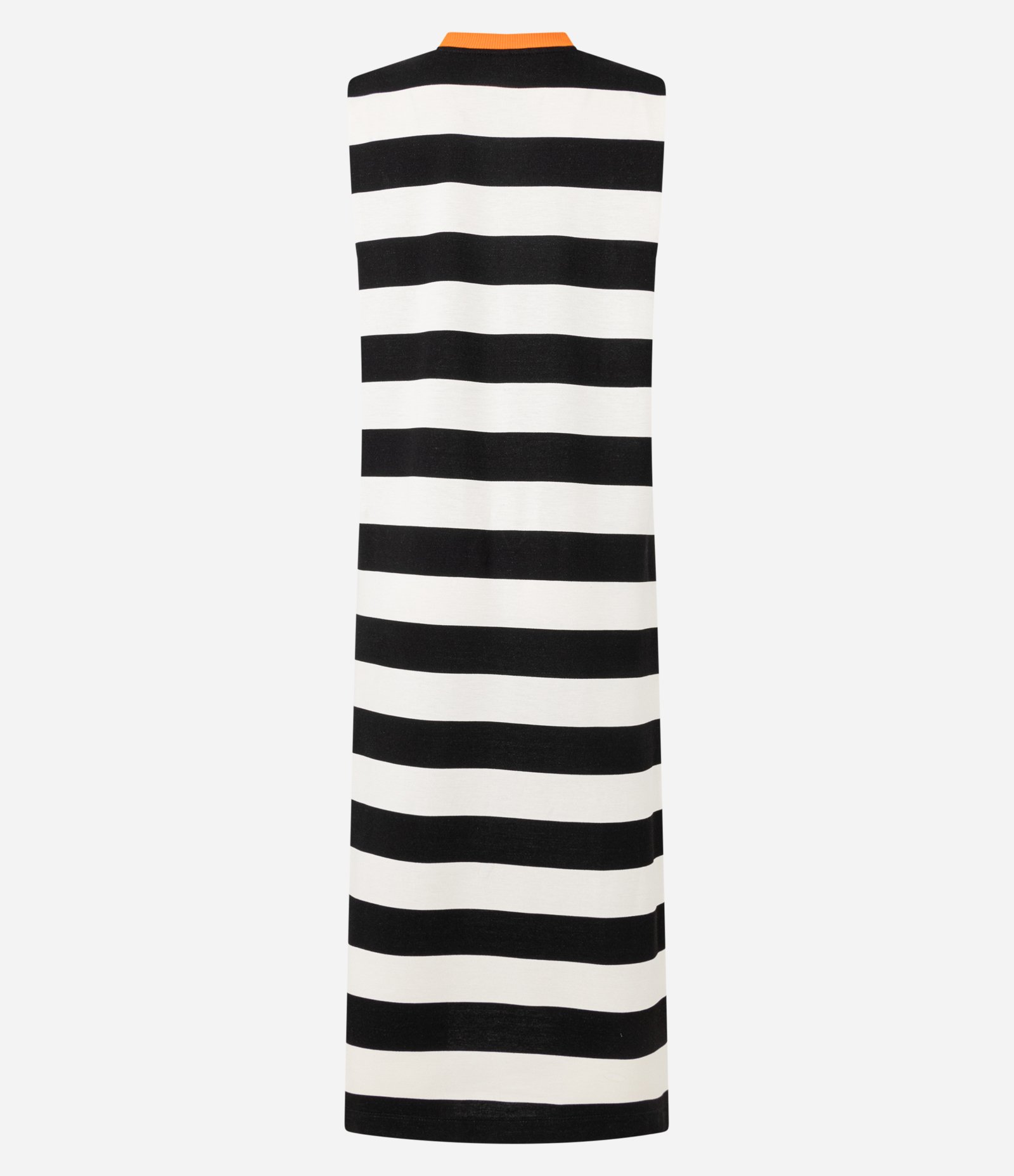 Vestido T-Shirt Listrado em Moletom com Gola Redonda Preto/Branco 6