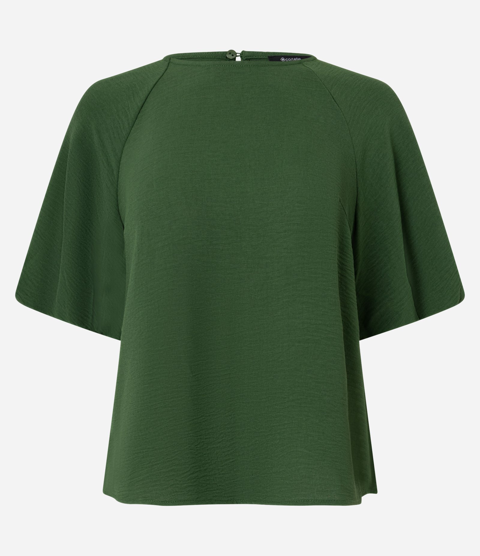Blusa Manga Curta com Fechamento por Botão Verde 1
