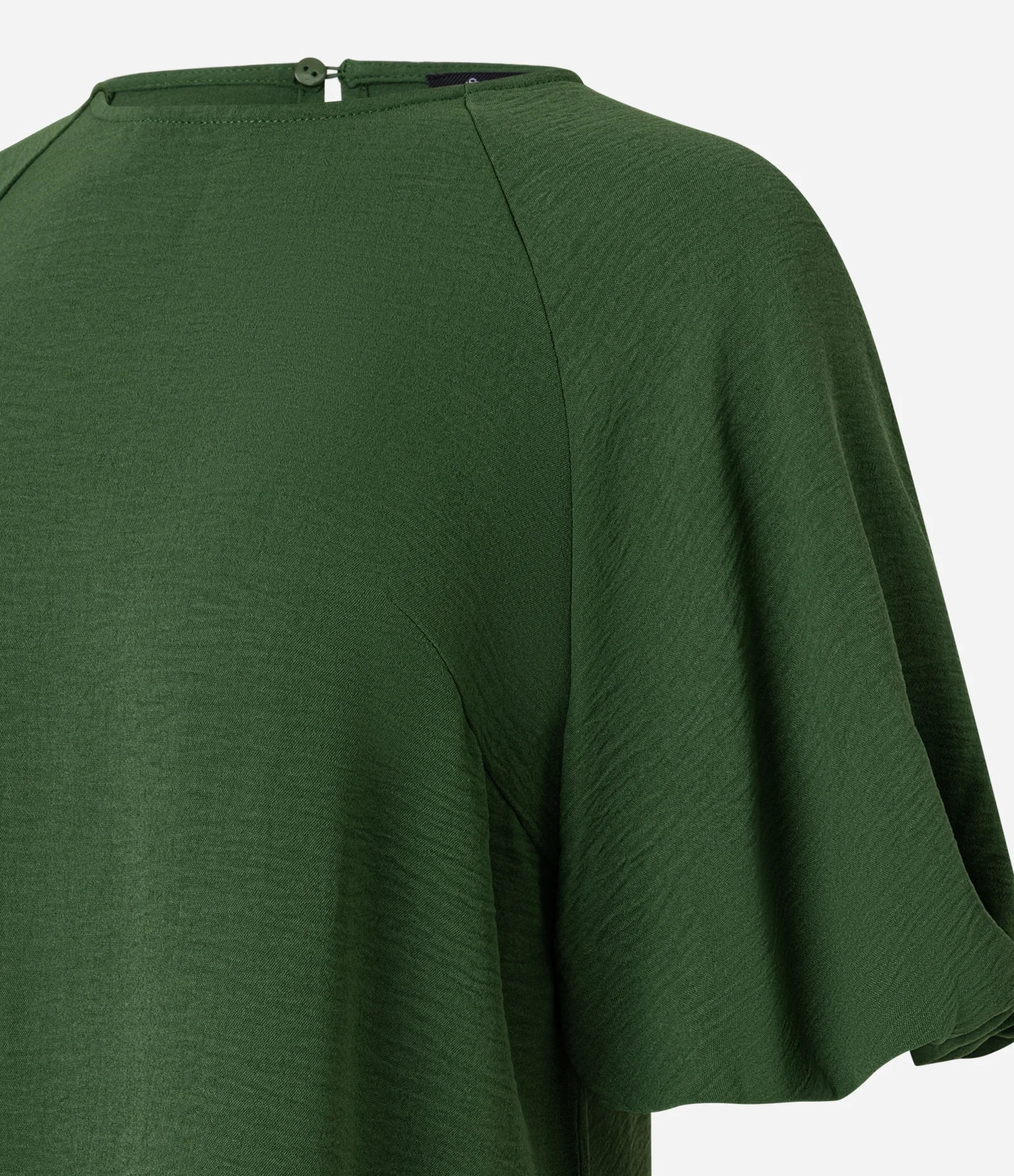Blusa Manga Curta com Fechamento por Botão Verde 2