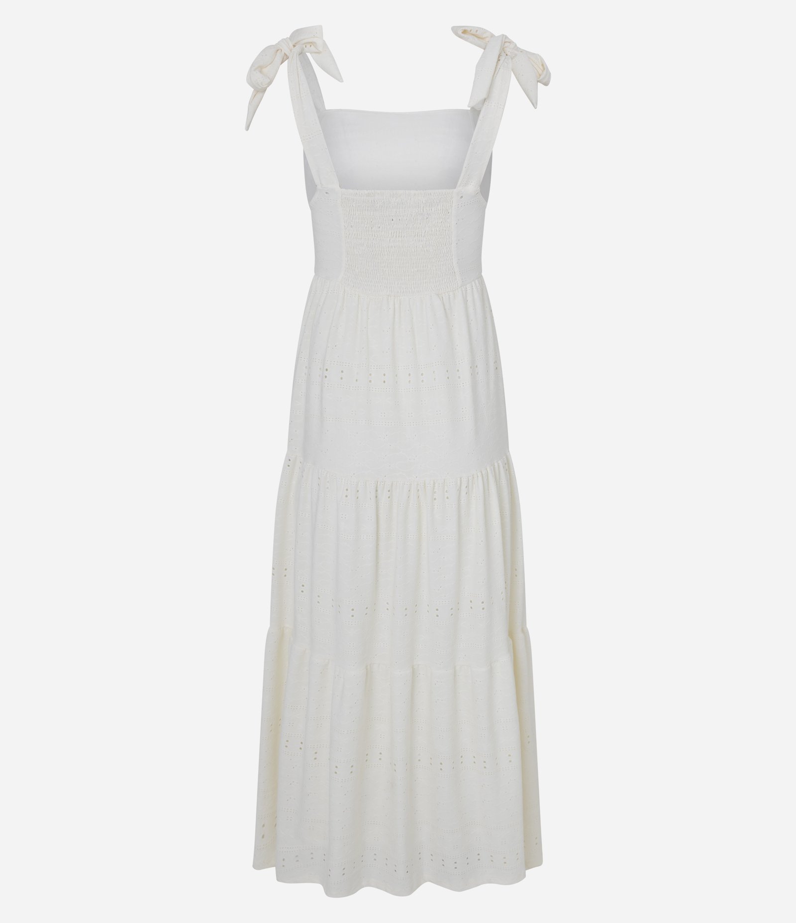 Vestido Midi em Laise com Amarração nos Ombros Off White 8