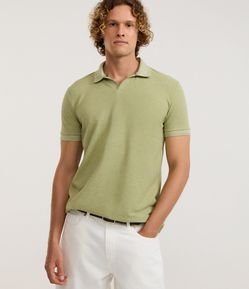 Camiseta Polo Comfort em Algodao Texturizado com Manga Curta