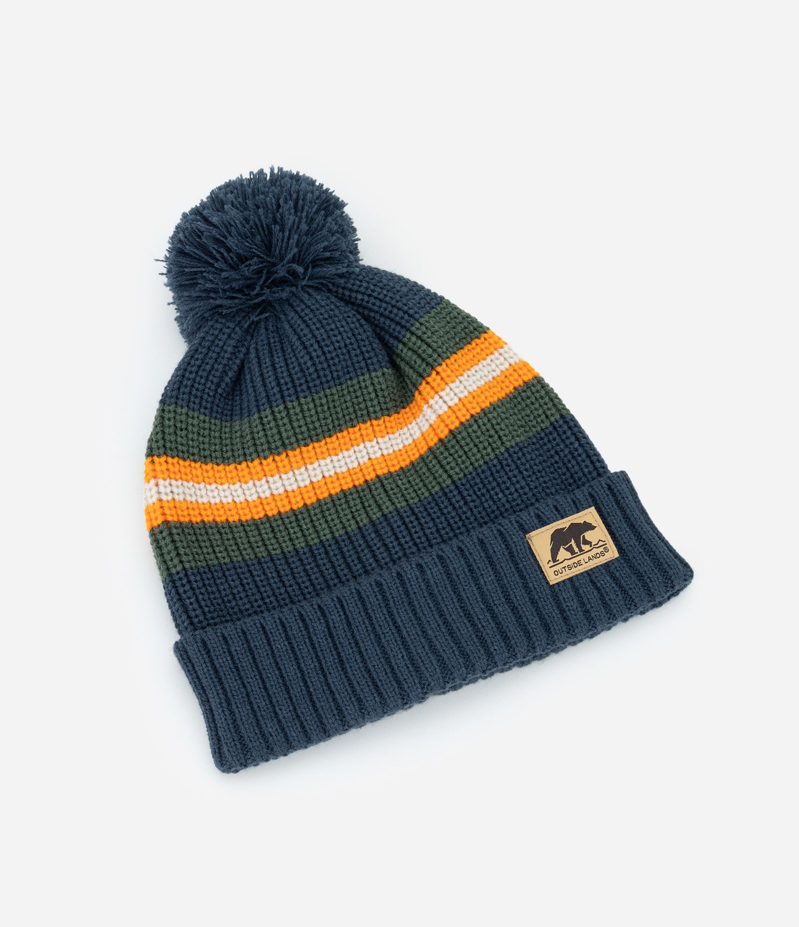 Touca Infantil em Tricô Listrado com Pompom – Tam U Multicores 1