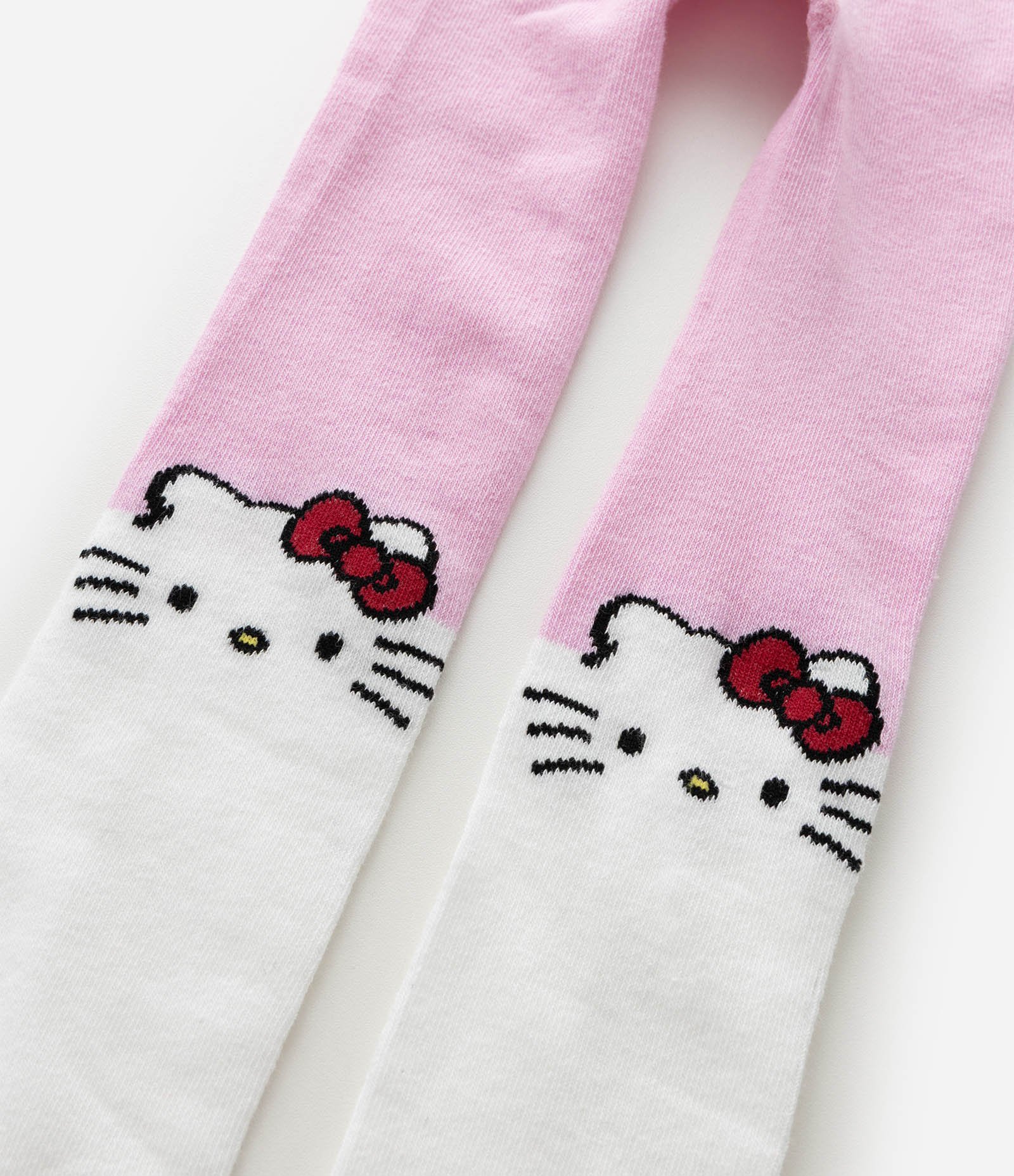 Meia Calça Infantil em Algodão com Hello Kitty – Tam P a G Rosa/Branco 4