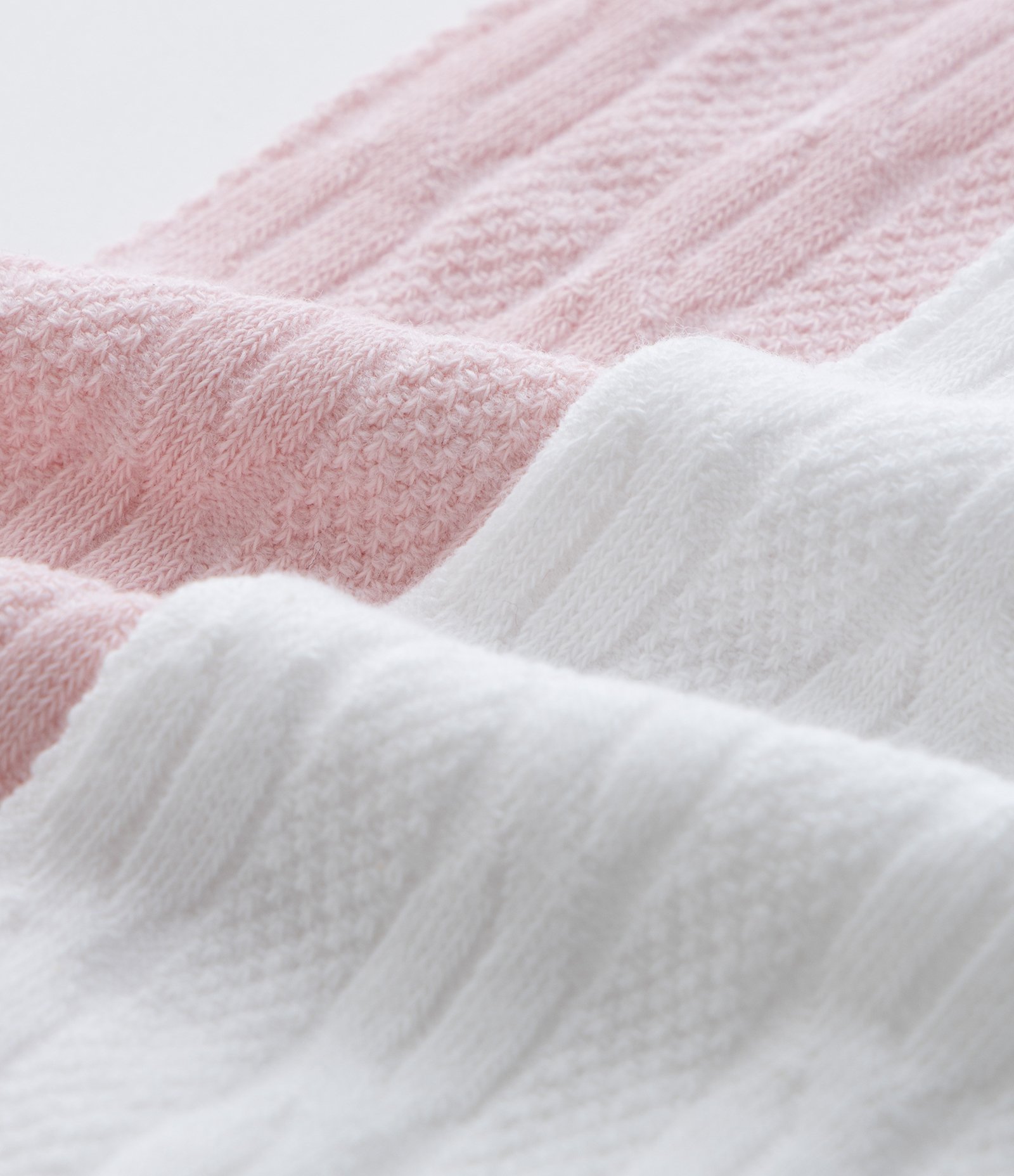 Kit 02 Meias Calças Infantis Texturizadas em Algodão – Tam PP a G Rosa/Branco 3