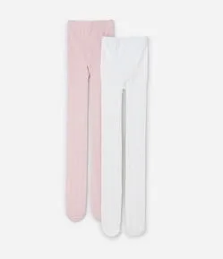 Kit 02 Meias Calças Infantis Texturizadas em Algodão – Tam PP a G