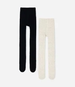 Kit 02 Meias Calças Infantil Texturizada – Tam PP ao G